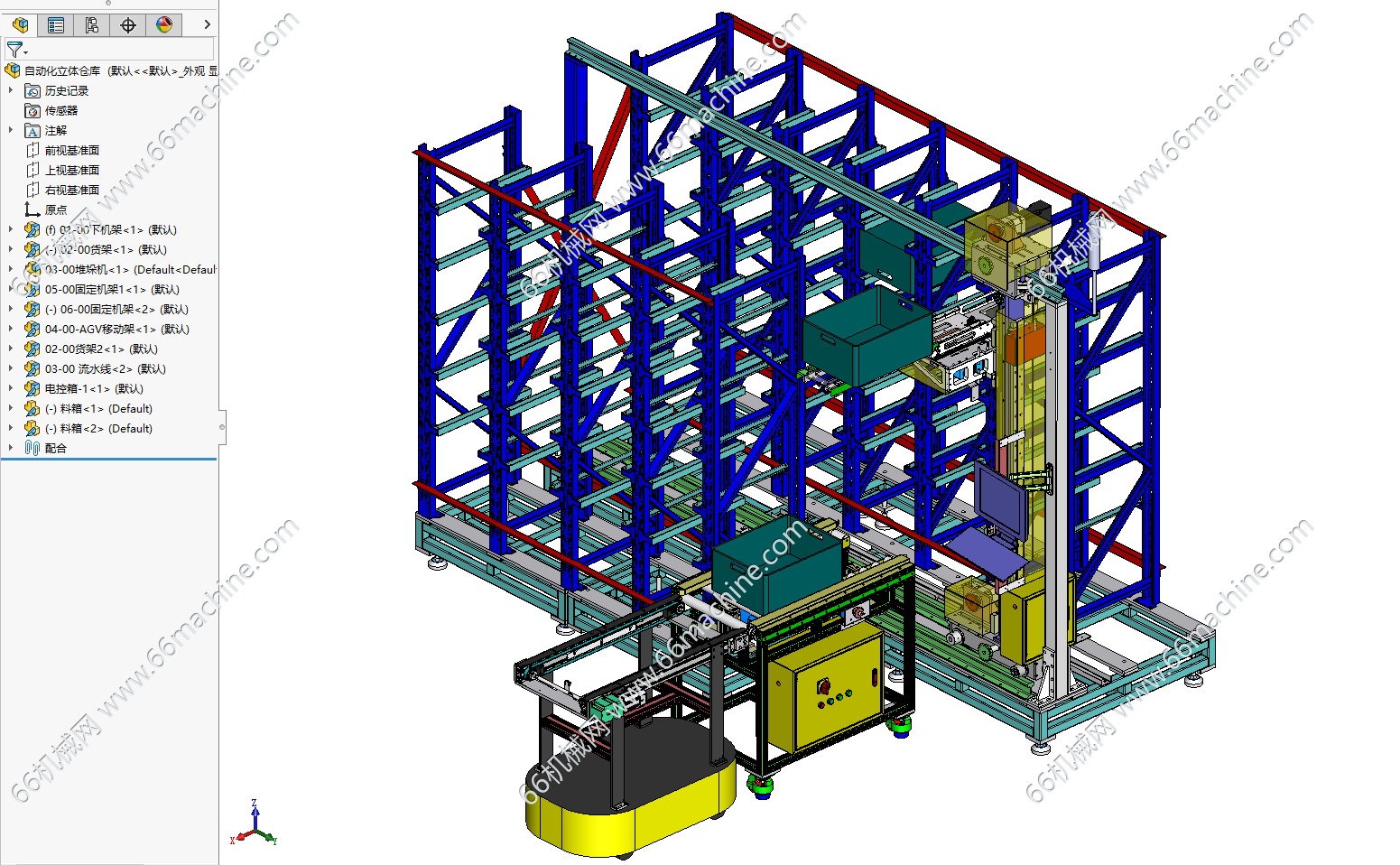 某企业智能搬运立体仓库物流系统（自动化立体仓库）