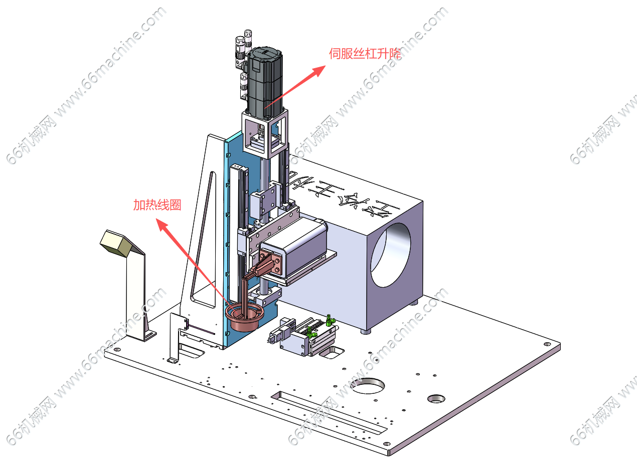 伺服驱动升降式高频感应加热机构