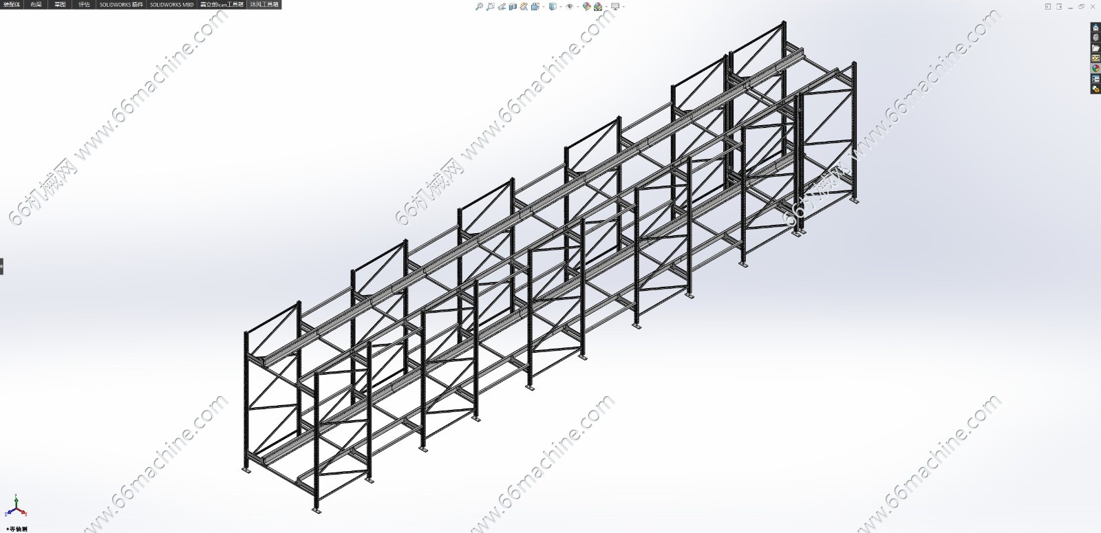 适用四向穿梭车的立体仓库框架
