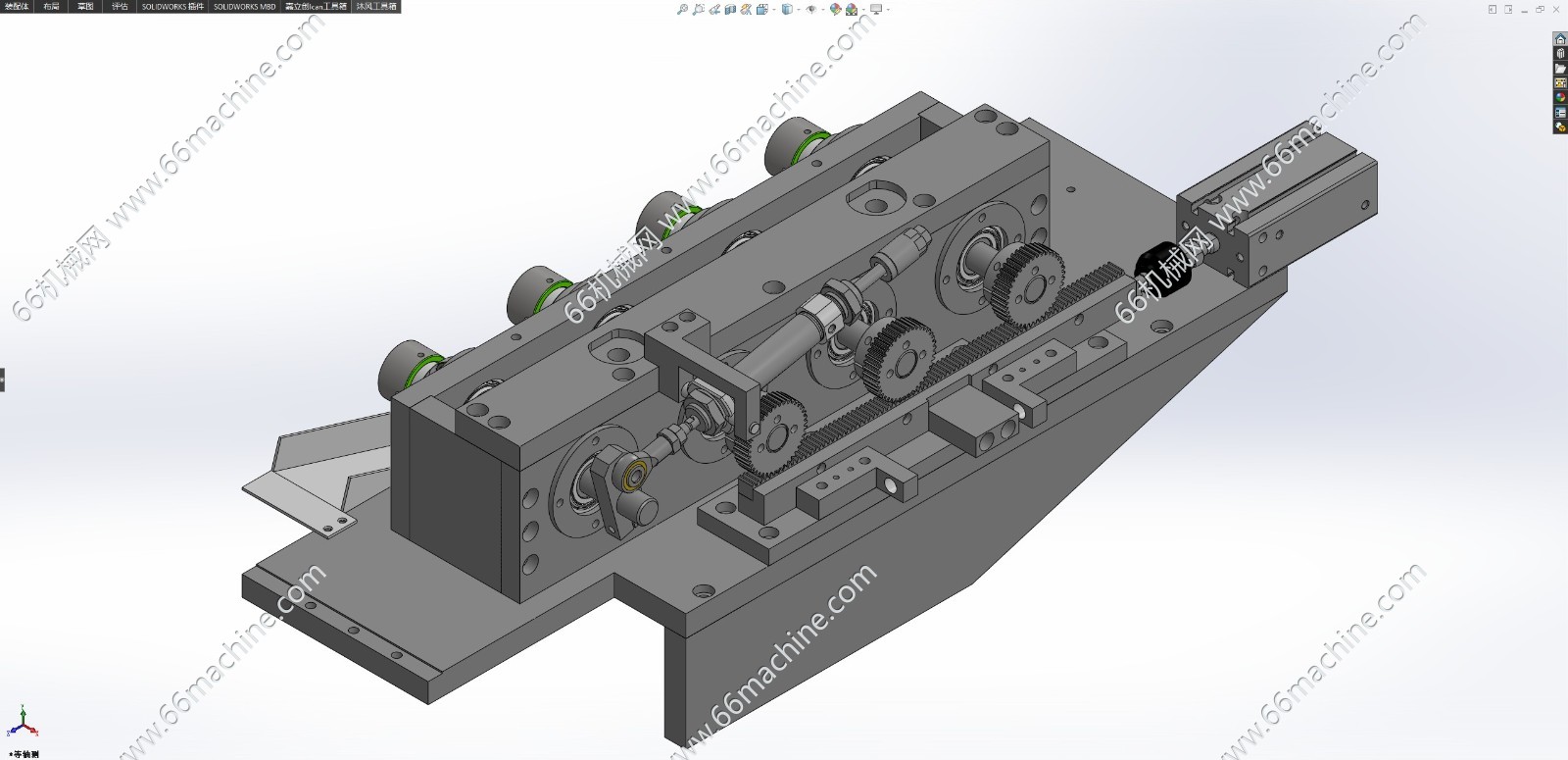 基于齿轮齿条的摆动机构