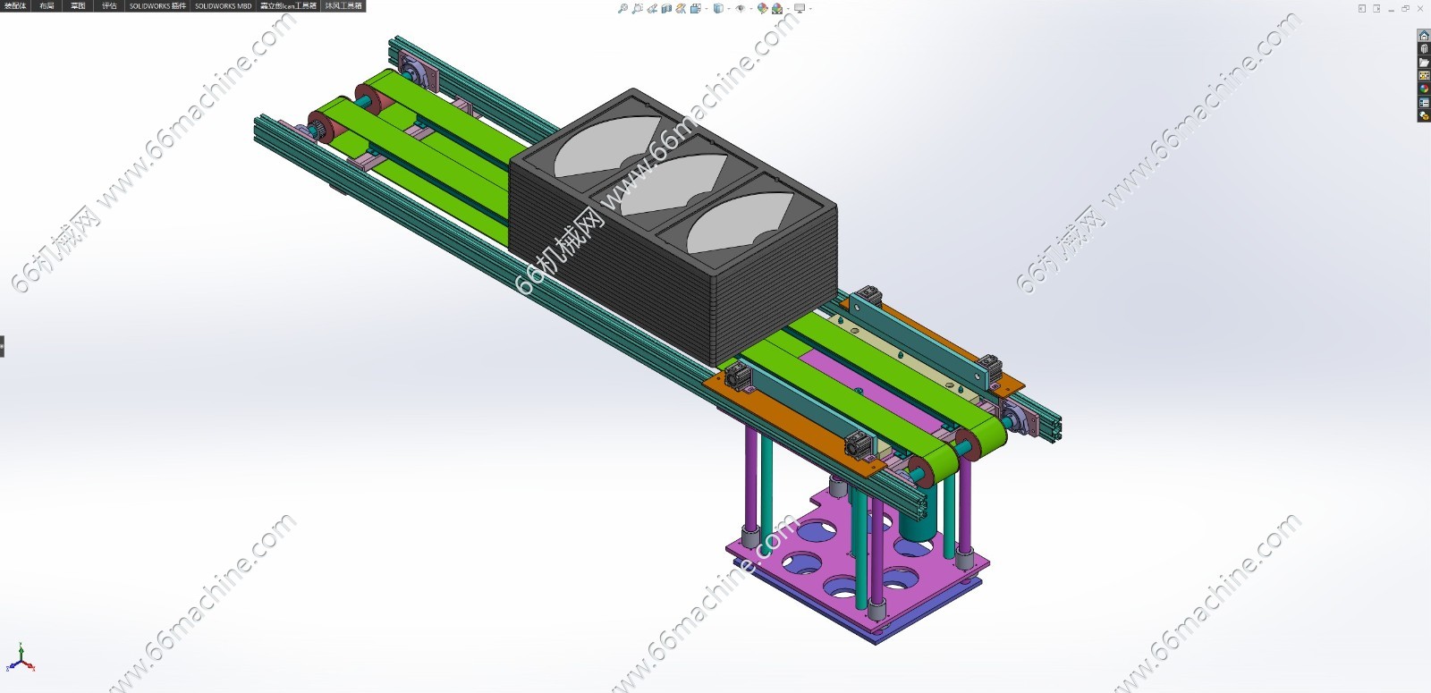 带顶升功能的双列皮带输送机