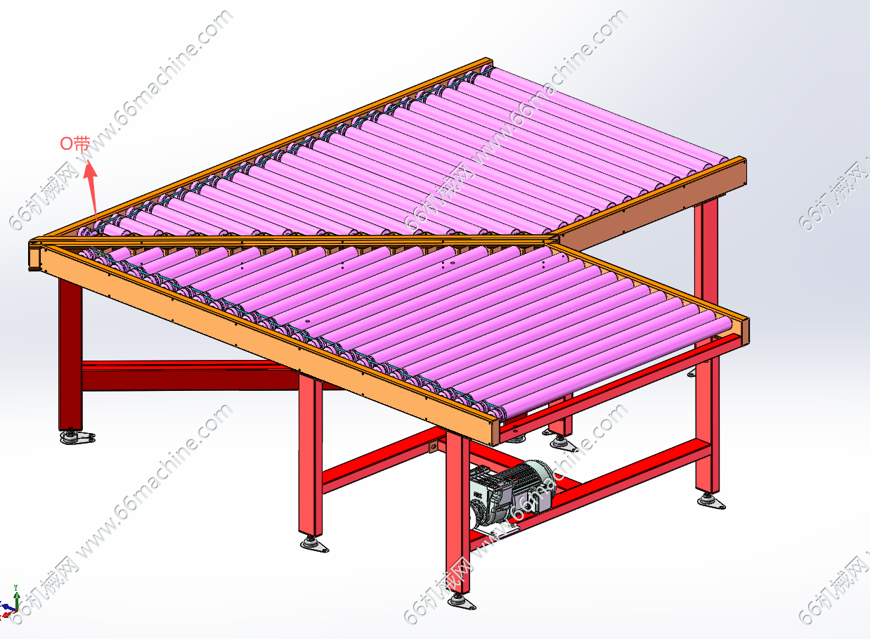 直角转弯滚筒输送机（90°转向滚筒线）