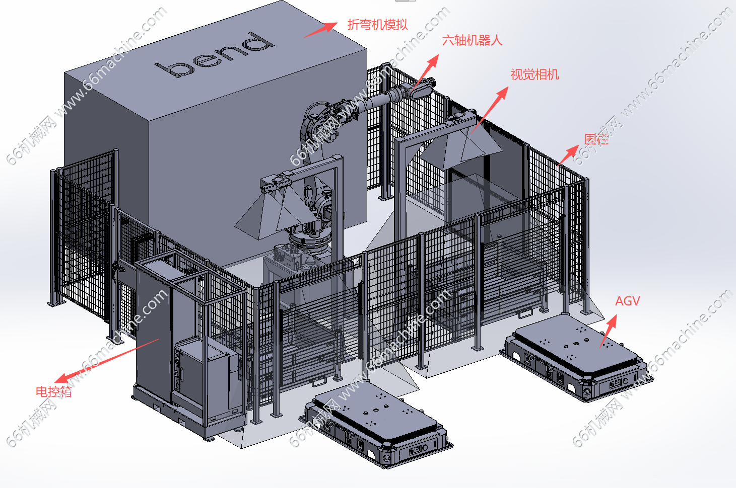 基于机器人上下料的折弯机