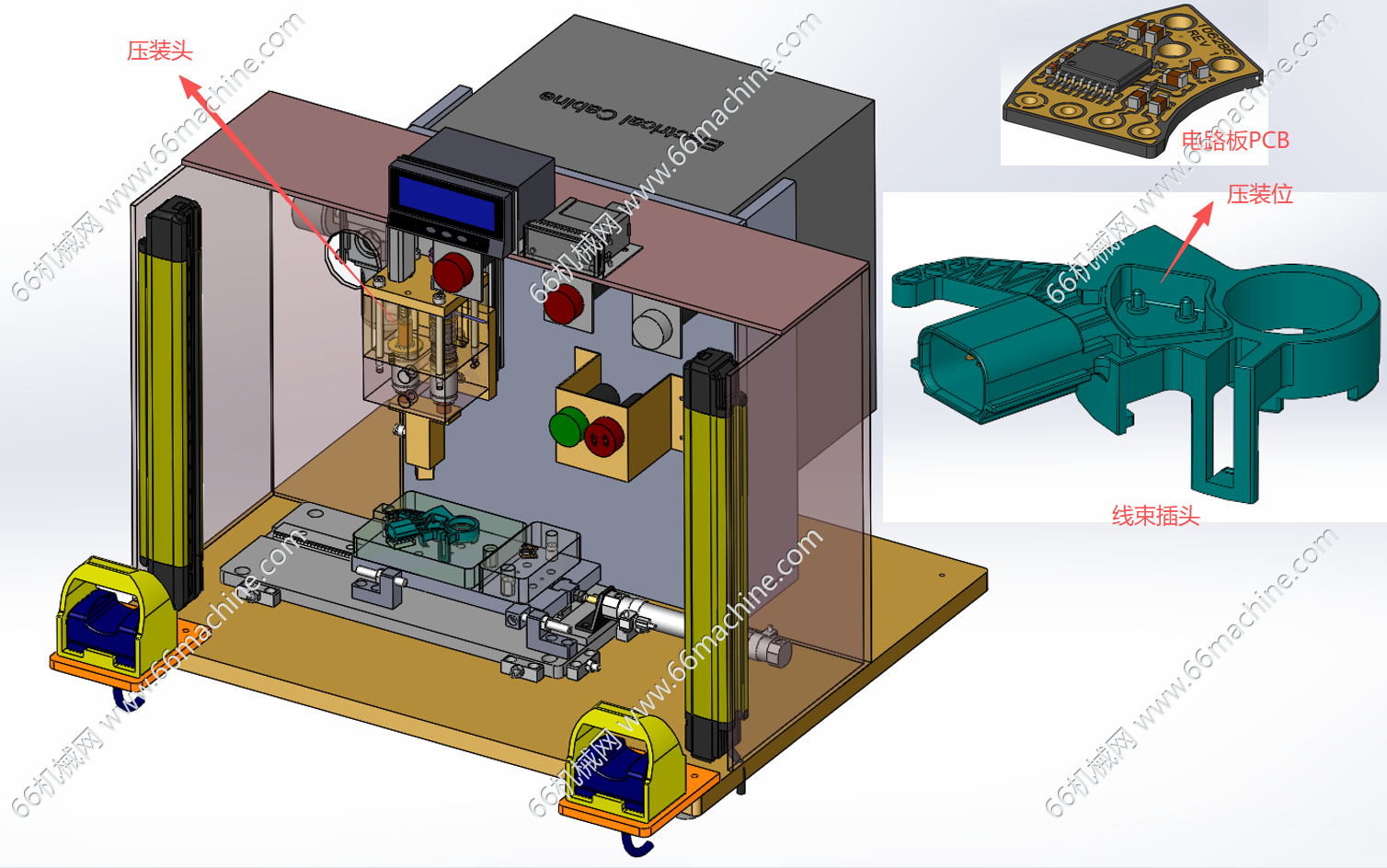 某企业线束插头电路板PCB压入工装