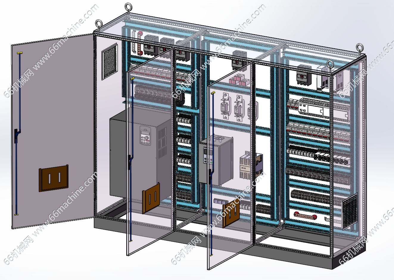 变频器软启动plc延时控制柜（三开门组合式低压电气控制柜）
