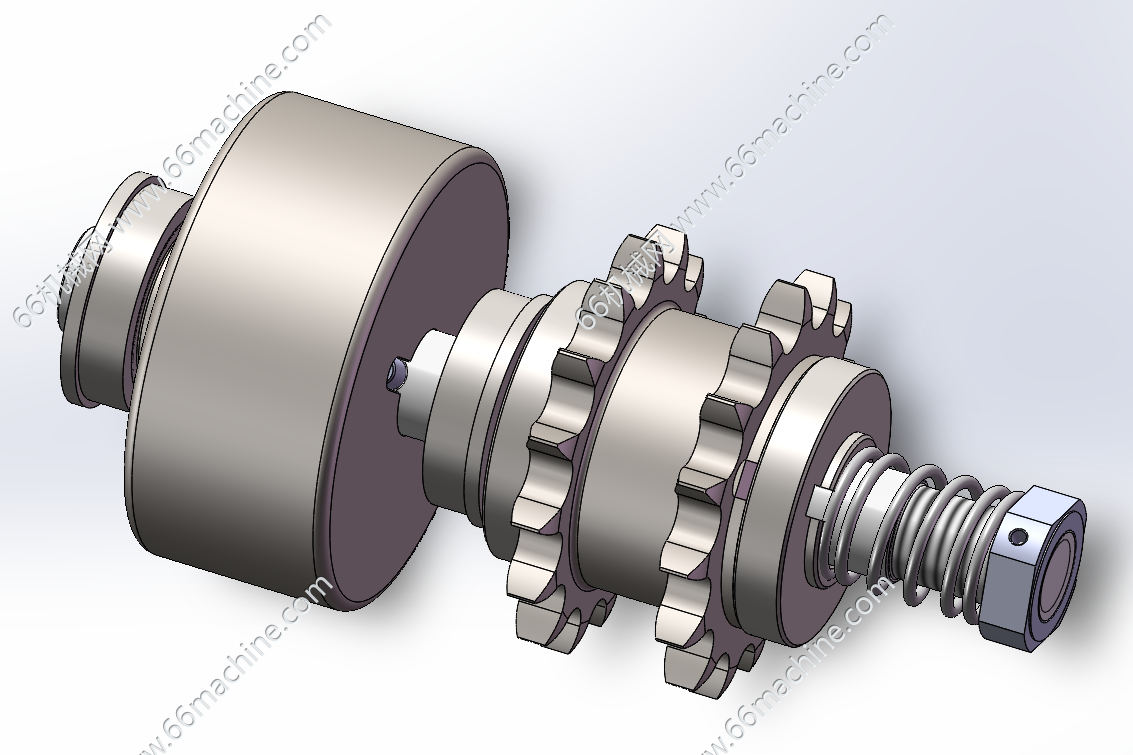某企业输送机滚动轮（摩擦轮）3D+工程图