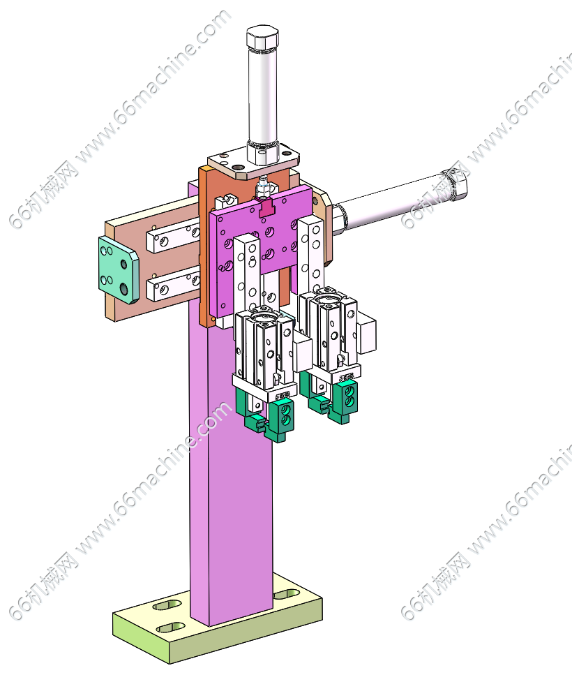气动双工位夹取移栽机构