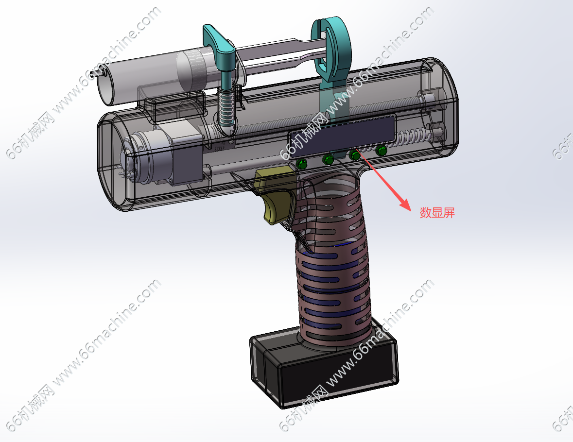 手枪式自动定量注射器（注射枪）3D+CAD