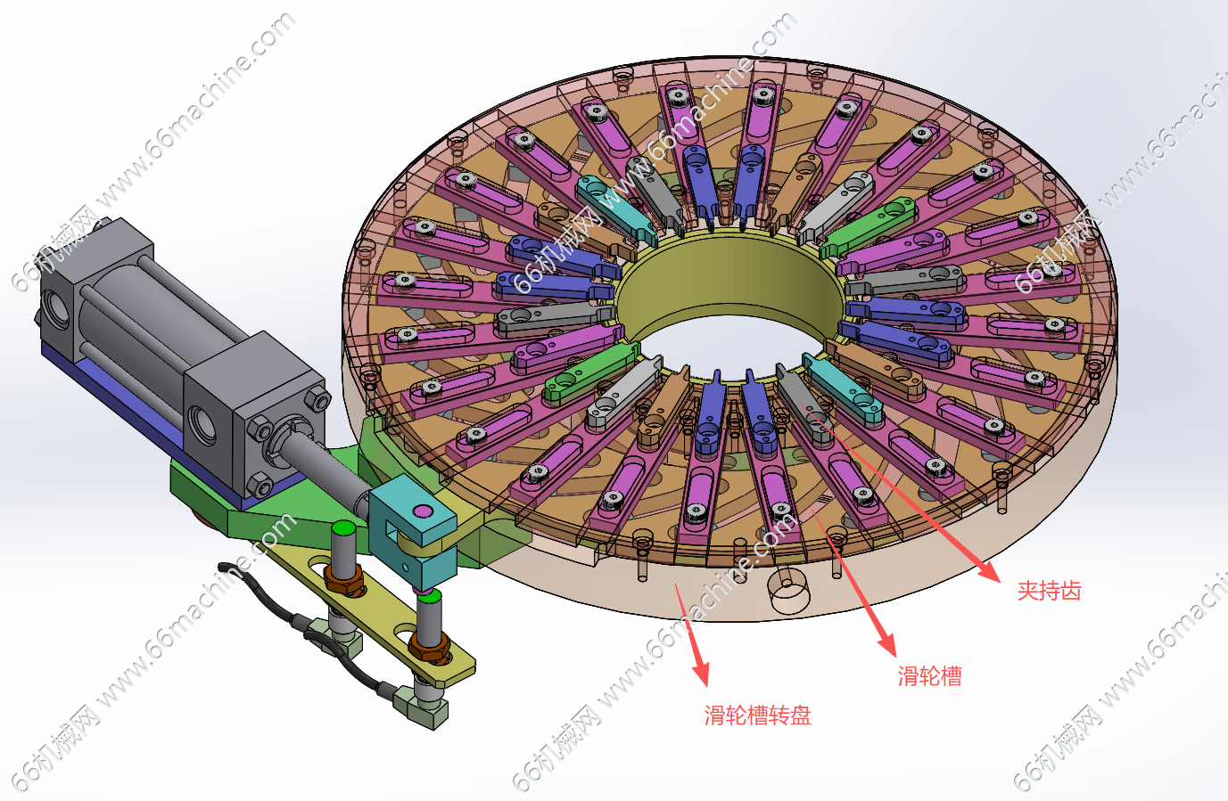 气动式棘轮分度盘（管柱件旋转夹持机构）