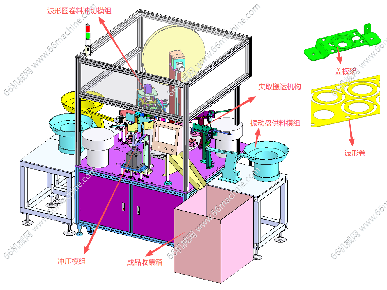 某企业波形圈与盖板架转盘式多工位组装机