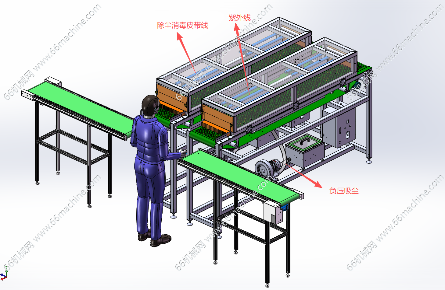 某企业食品皮带机输送除尘消毒设备