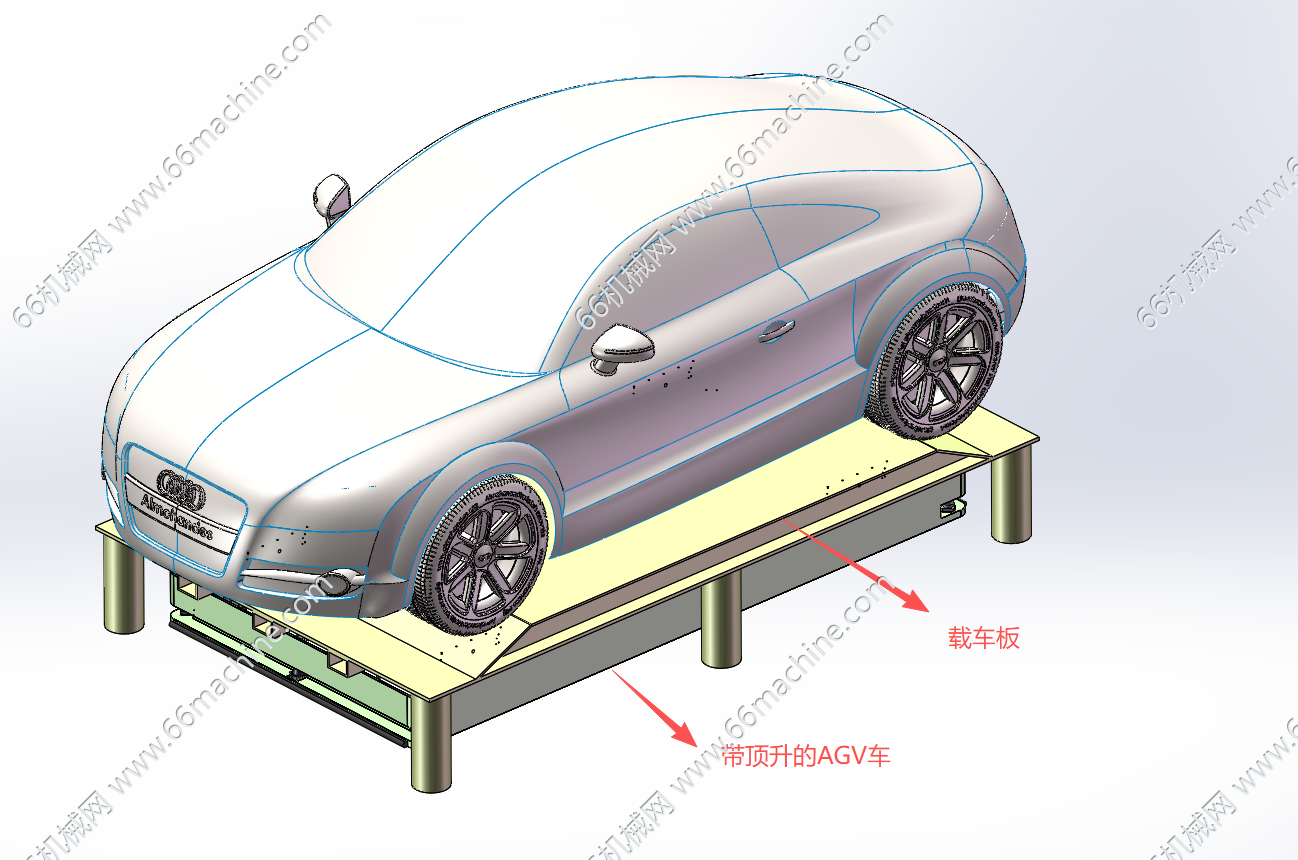 AGV智能停车（AGV举升车辆并转移至停车位）
