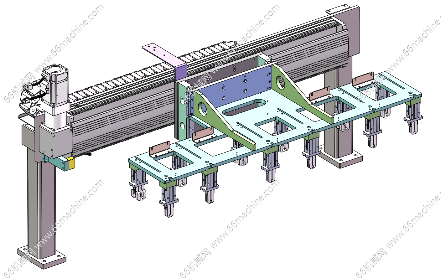 多夹爪搬运机构（多工位移栽机）3D+工程图