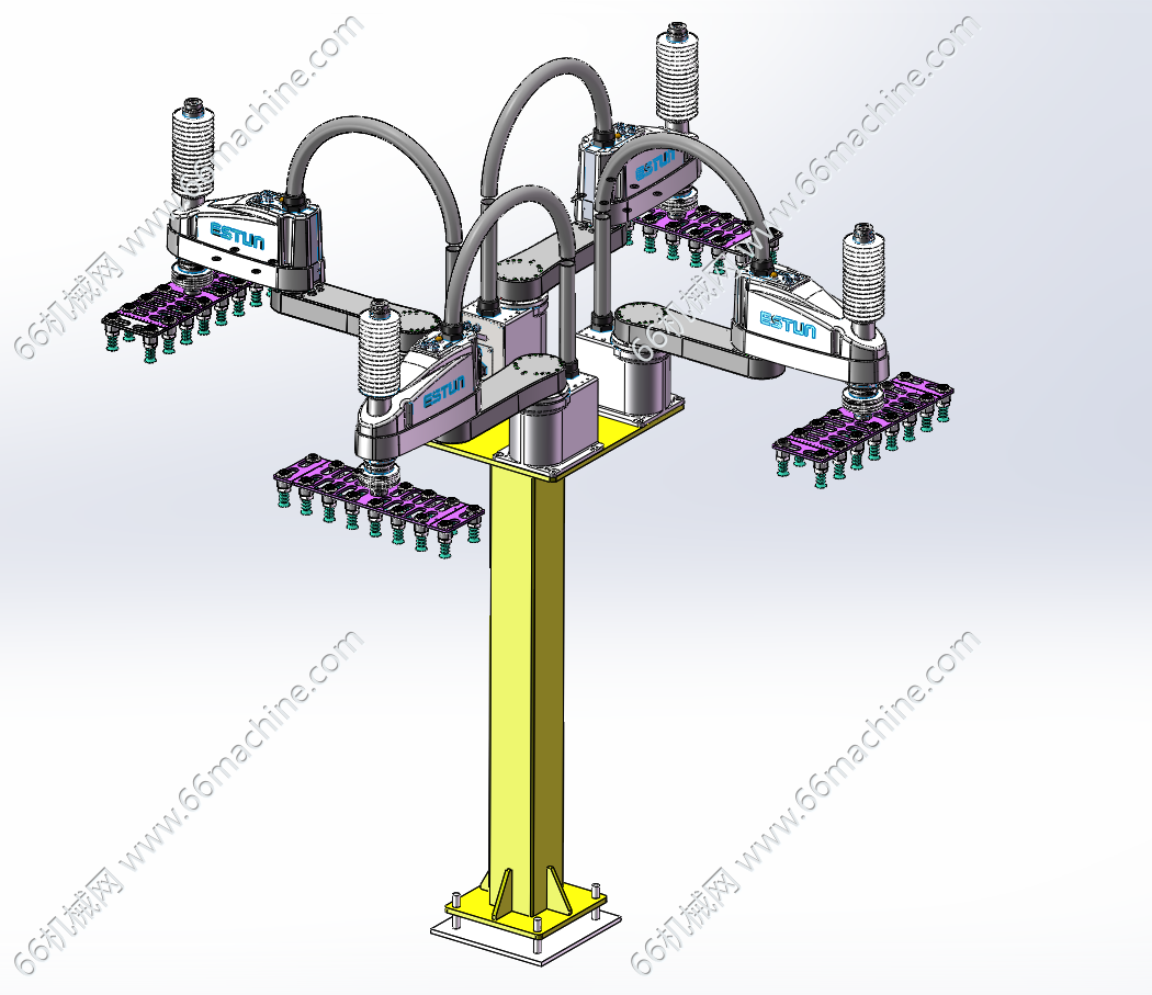 环形四轴机械手吸附移栽机构