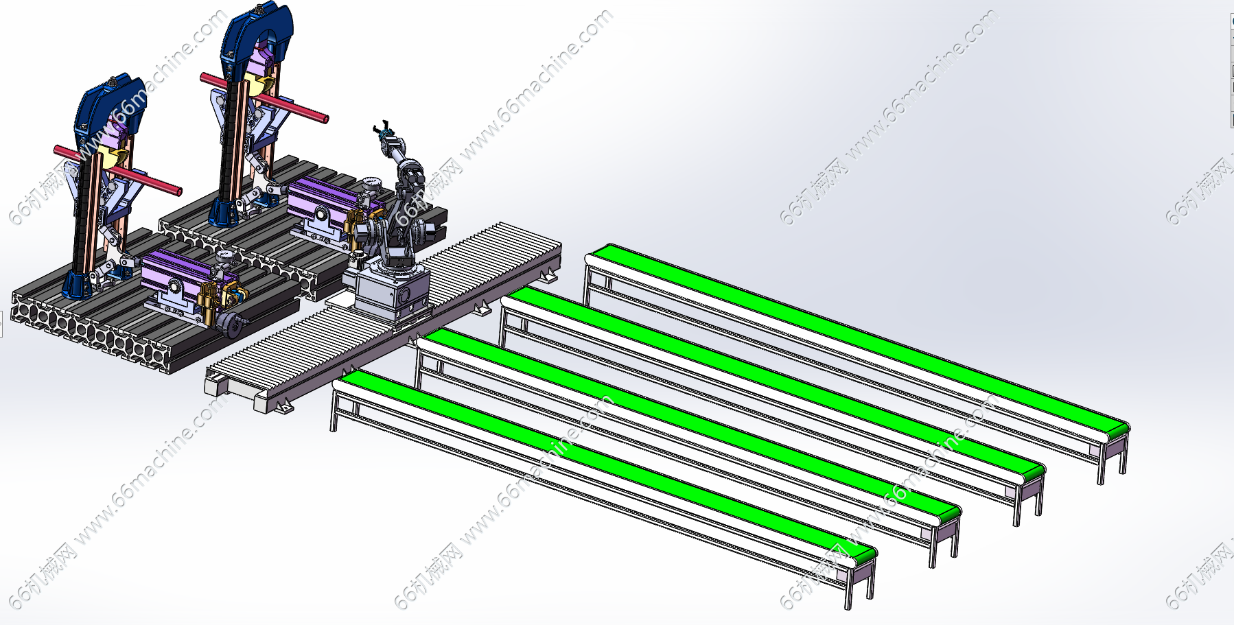 弯管机设备的自动化取料与运输模拟