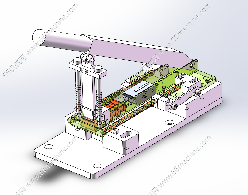 某企业装扣子简易工装机构（手动压扣机）（CAD加工图+3D）