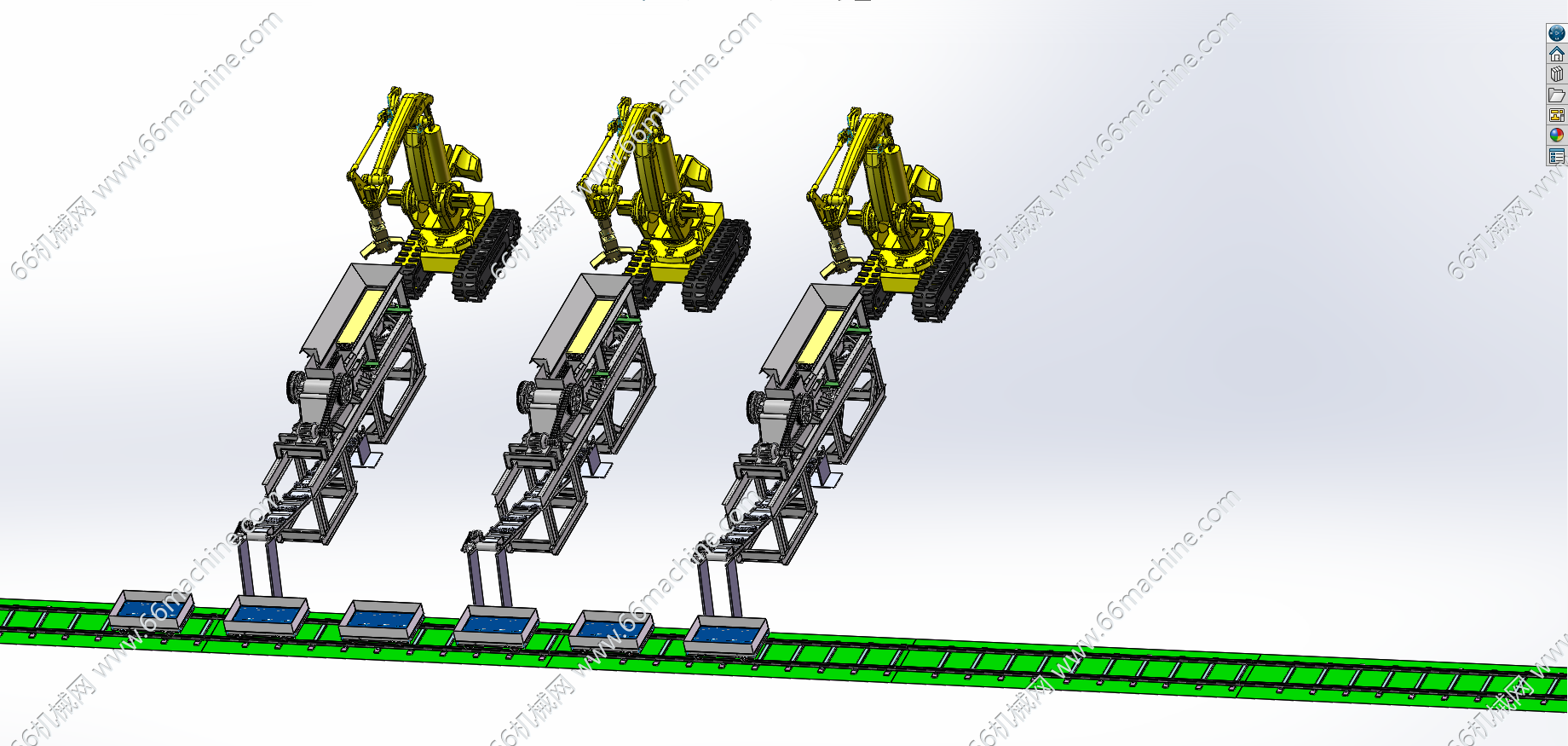 某企业大型碎煤机设备与轨道小车运输组合线（含履带式取料机）
