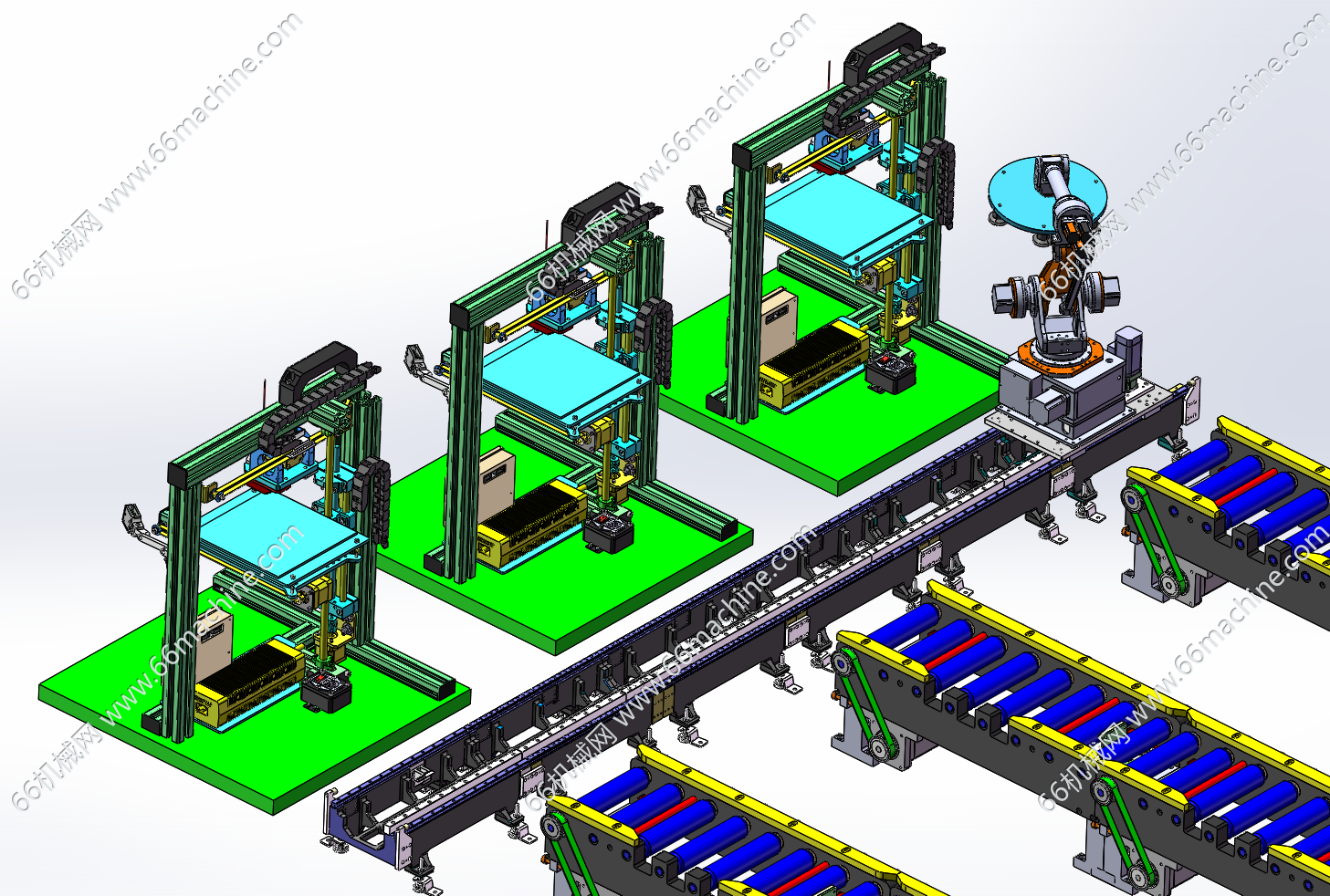 某企业3D打印设备与机械手组合模拟