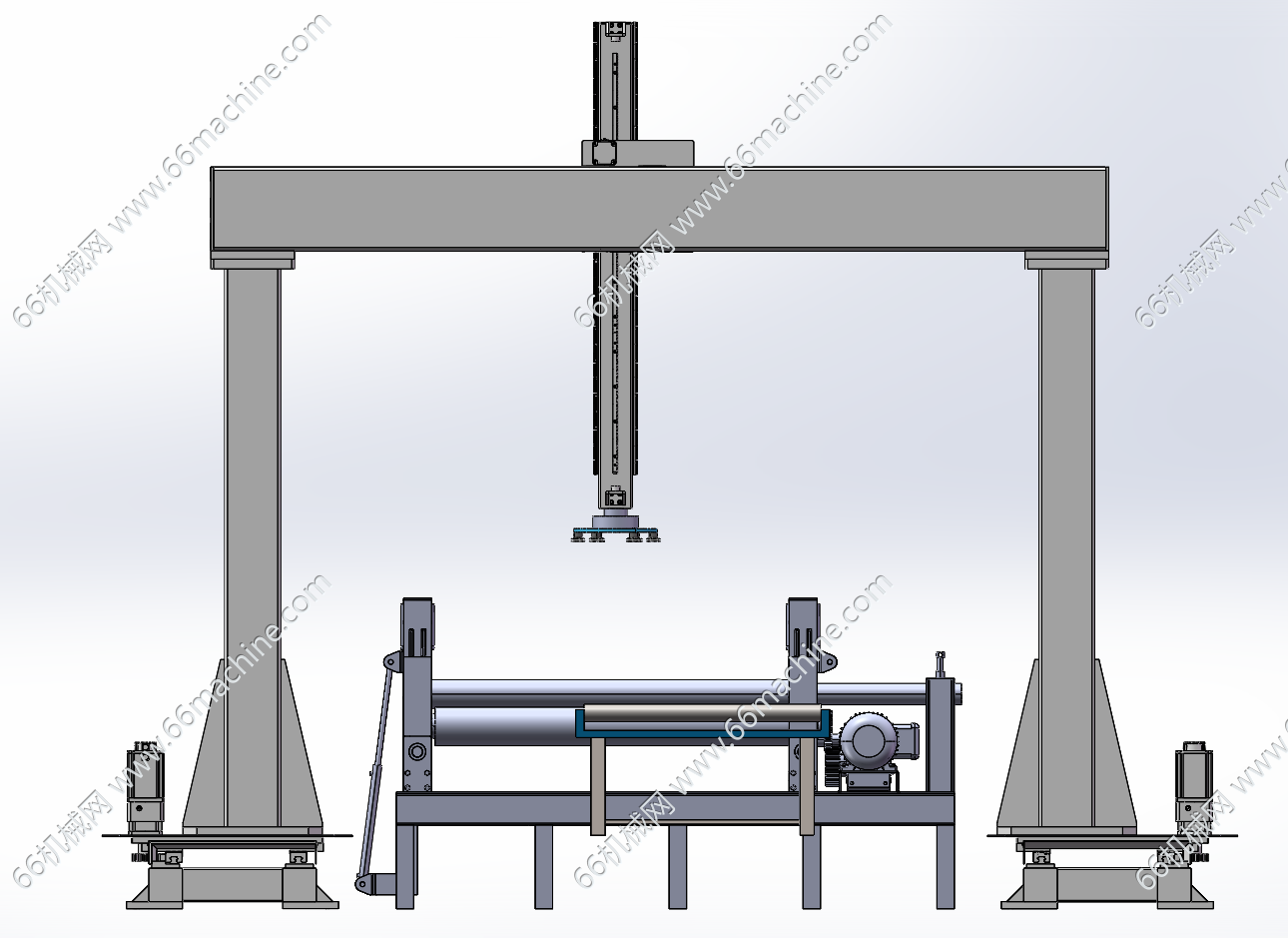 三辊校直设备与门架机械手主视图.png