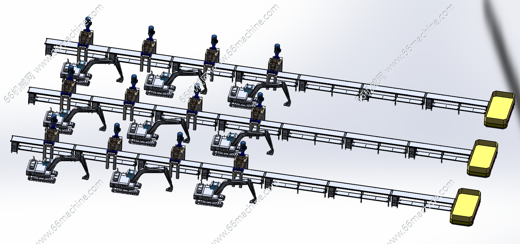 某企业石灰石破碎机与AGV运输组合线（含挖掘机）