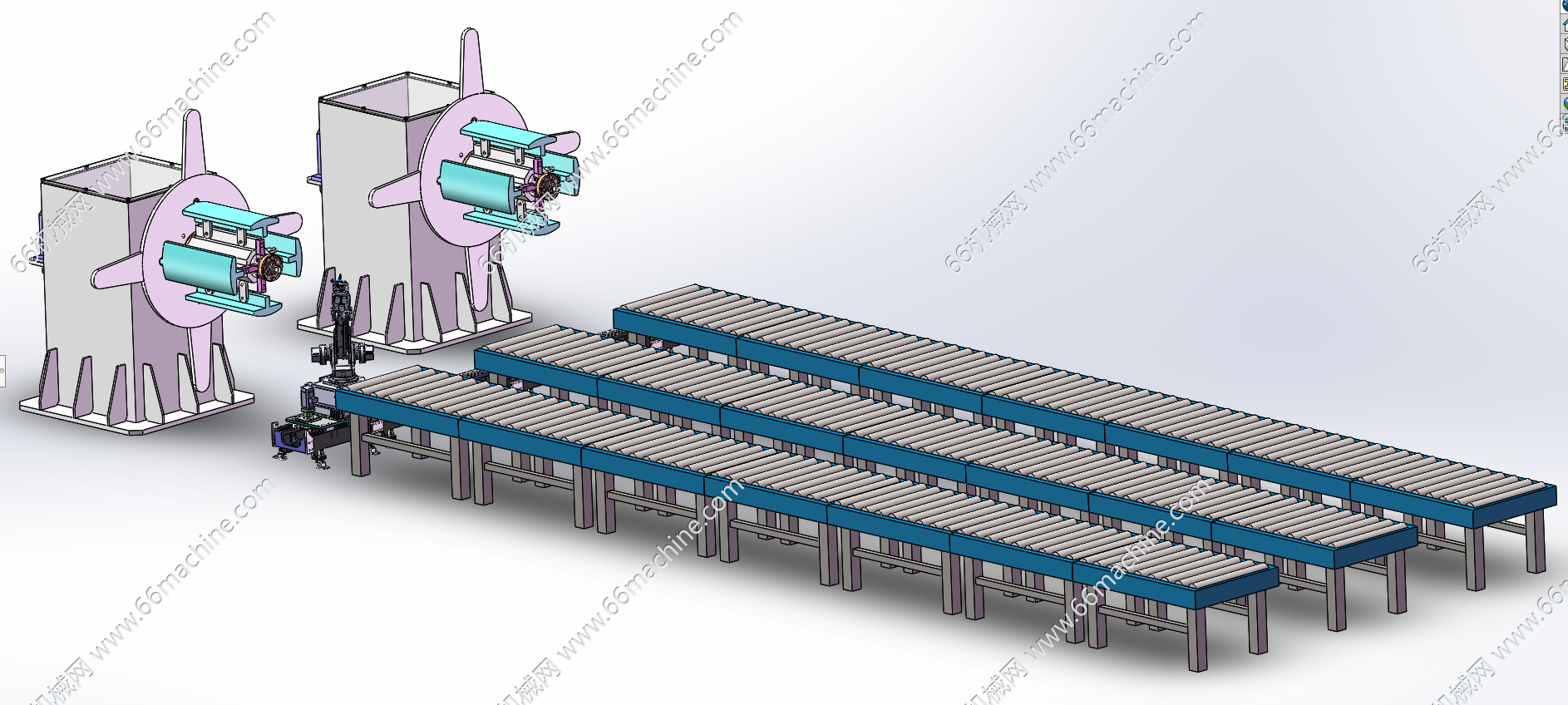 某企业全自动开卷机设备与机械手组合线