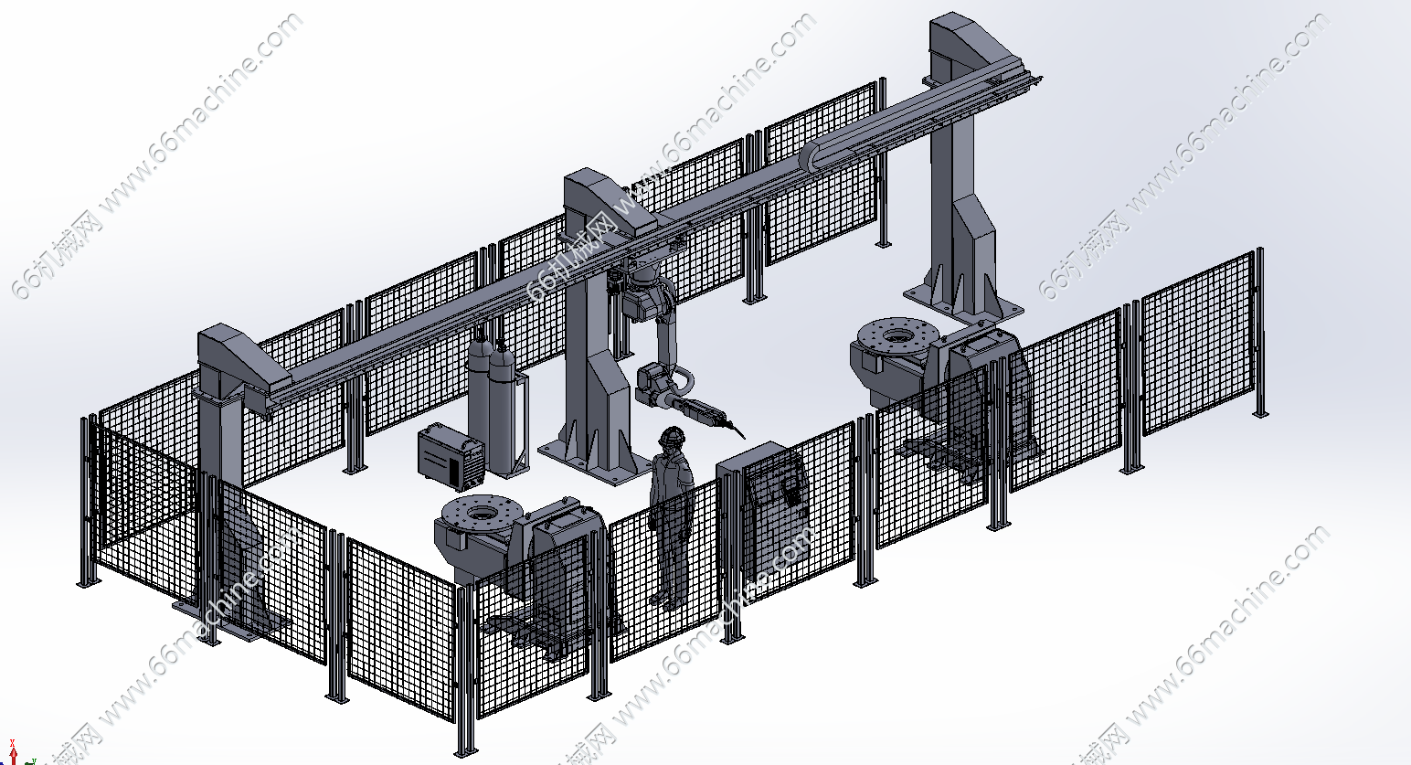 倒挂式机器人天轨焊接工作站