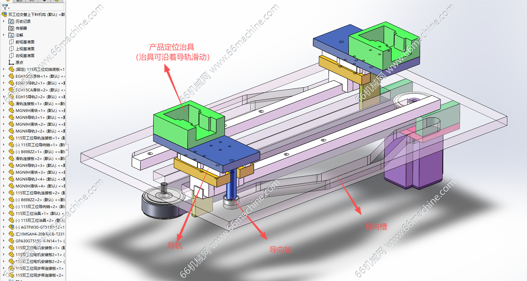 双工位交替上下料机构