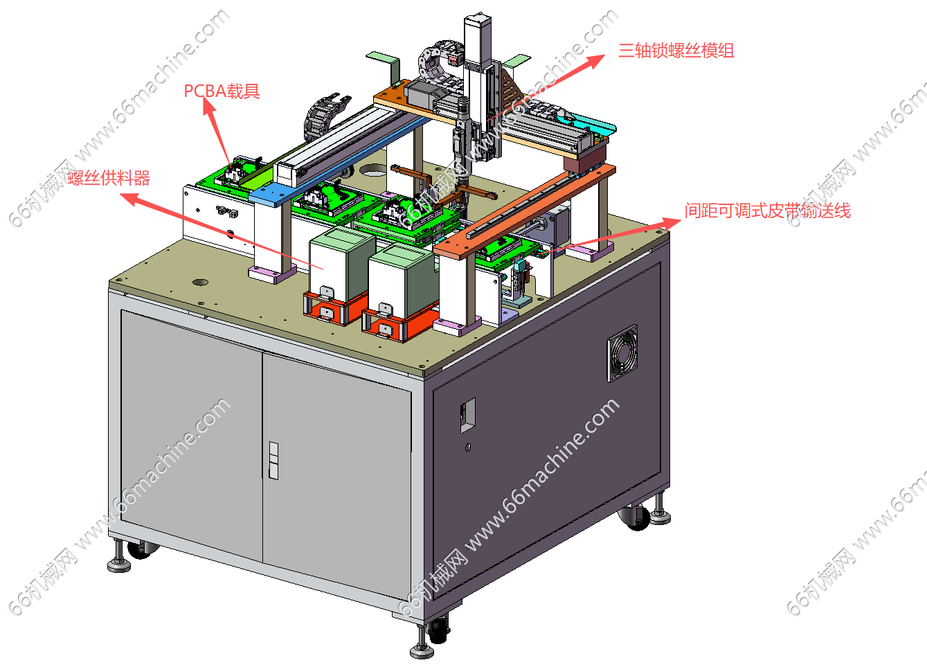某企业PCBA在线式锁螺丝机3D+BOM表