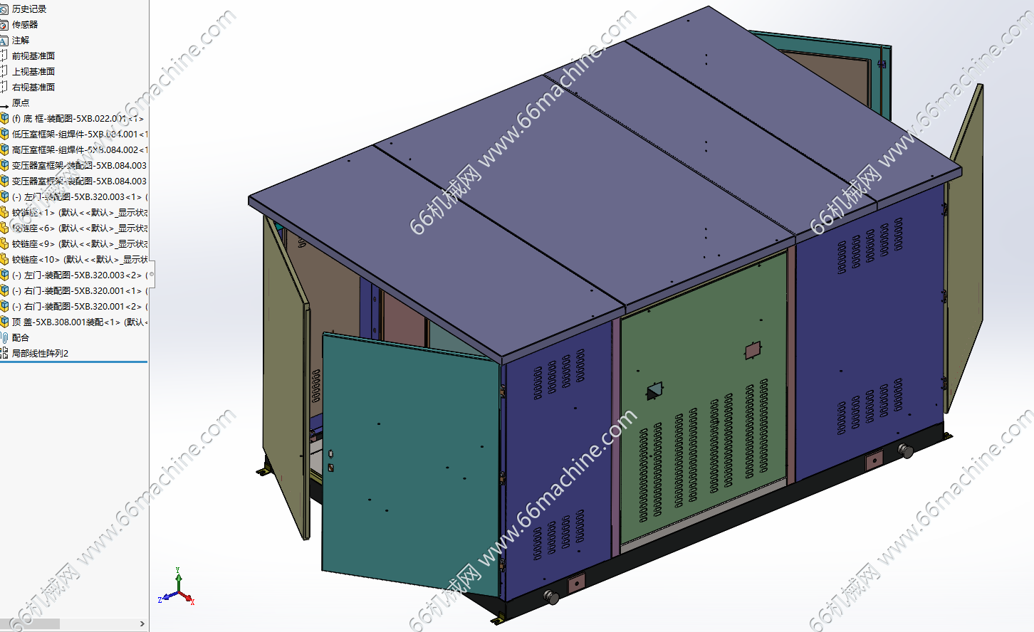 630KVA智能型箱式变电站3D+CAD总图