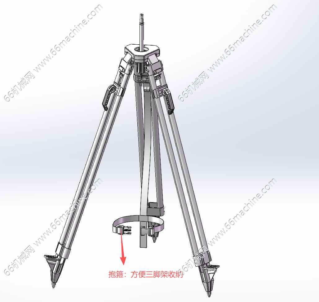 可伸缩三脚架（三角支架）3D+工程图（含CAD）