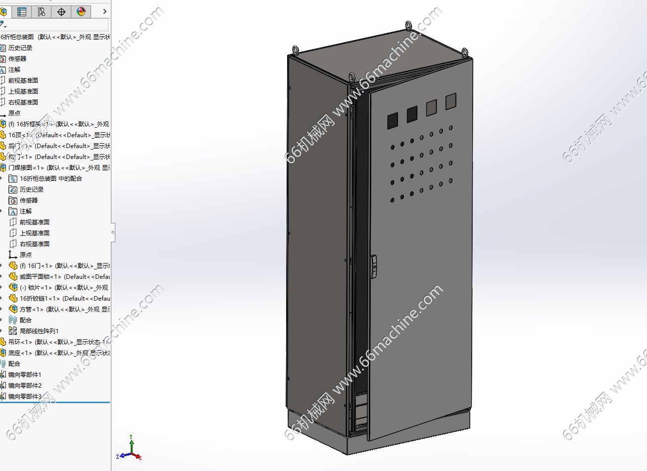 某企业落地式钣金工业电气控制柜3D+工程图
