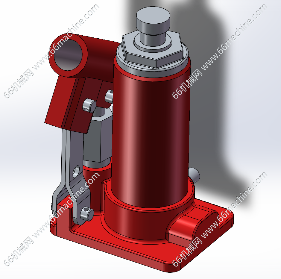 立式手动液压千斤顶3D+CAD