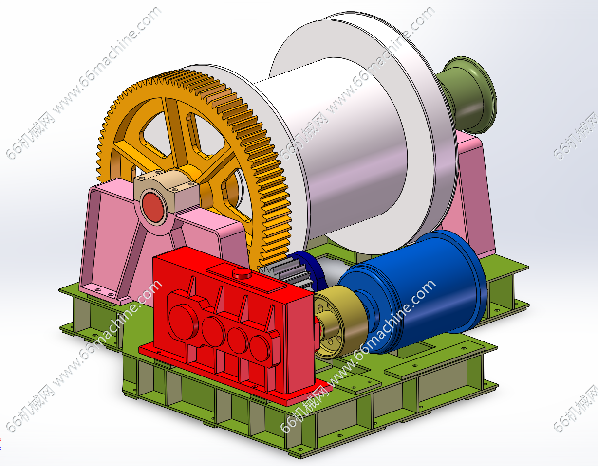 JD-1型调度绞车（卷扬机）3D+CAD