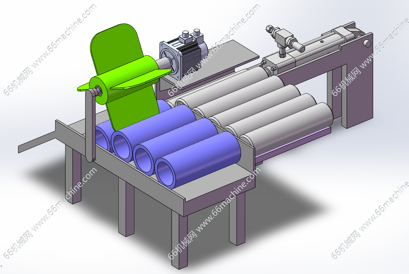 滚筒与滚筒轴装配设备3D+CAD
