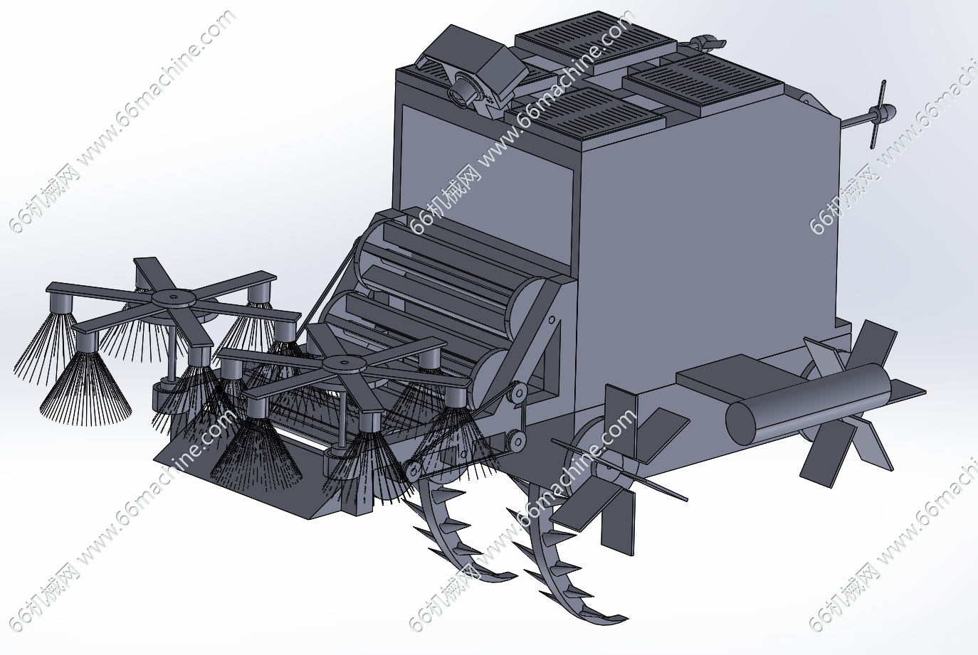 水面垃圾清理船（打捞船）3D+CAD