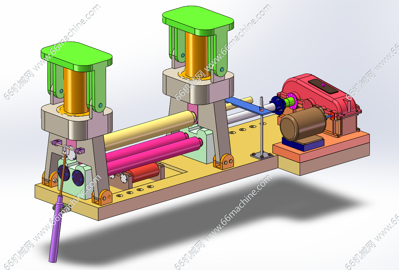 三辊卷板机3D+CAD