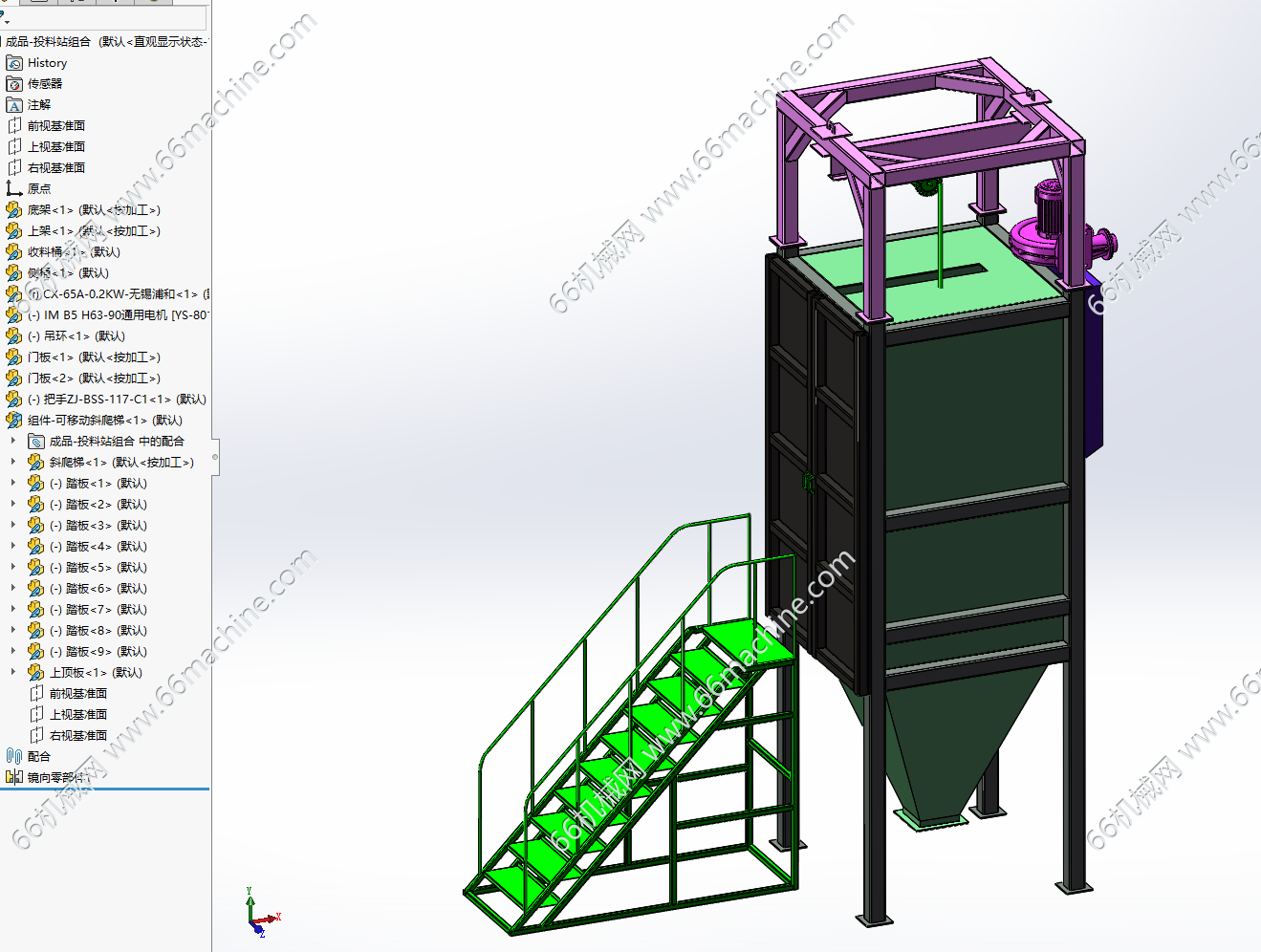 全封闭式吨包投料站3D+CAD总图