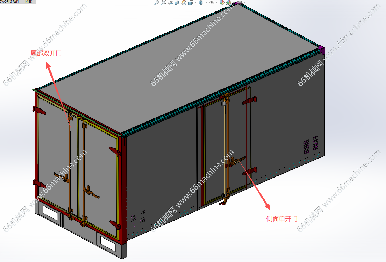 某企业货车车厢（集装箱）3D+工程图