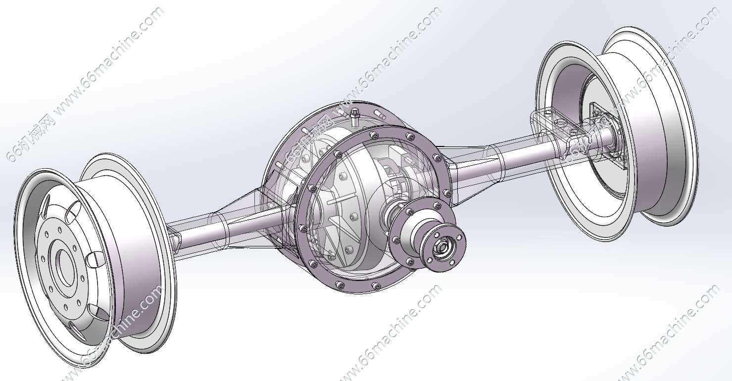 小型卡车后驱动桥3D+CAD