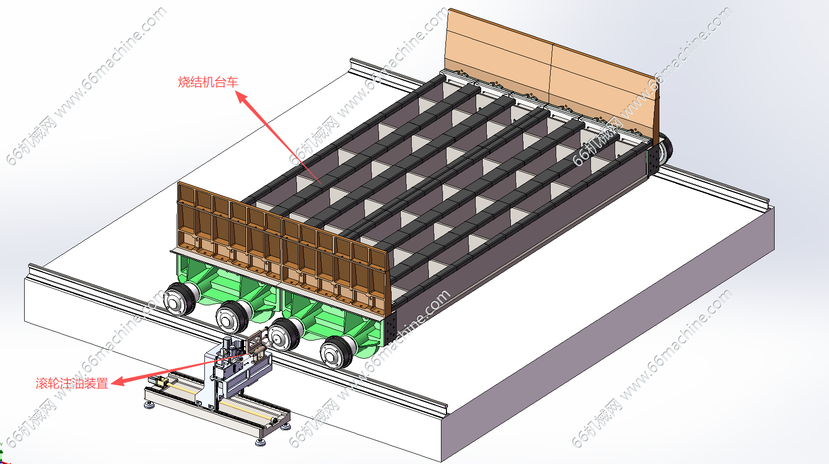 烧结机台车滚轮注油装置3D+CAD