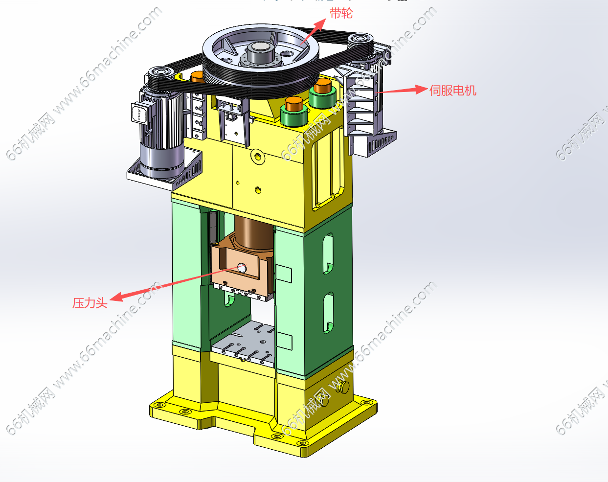 伺服螺旋压力机3D+CAD