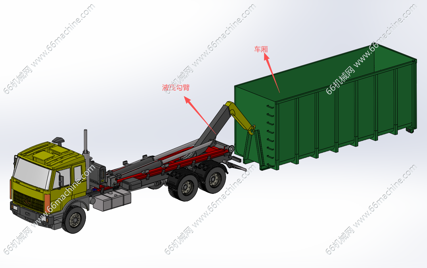 重型车厢可卸式钩臂式运输车（勾臂车）