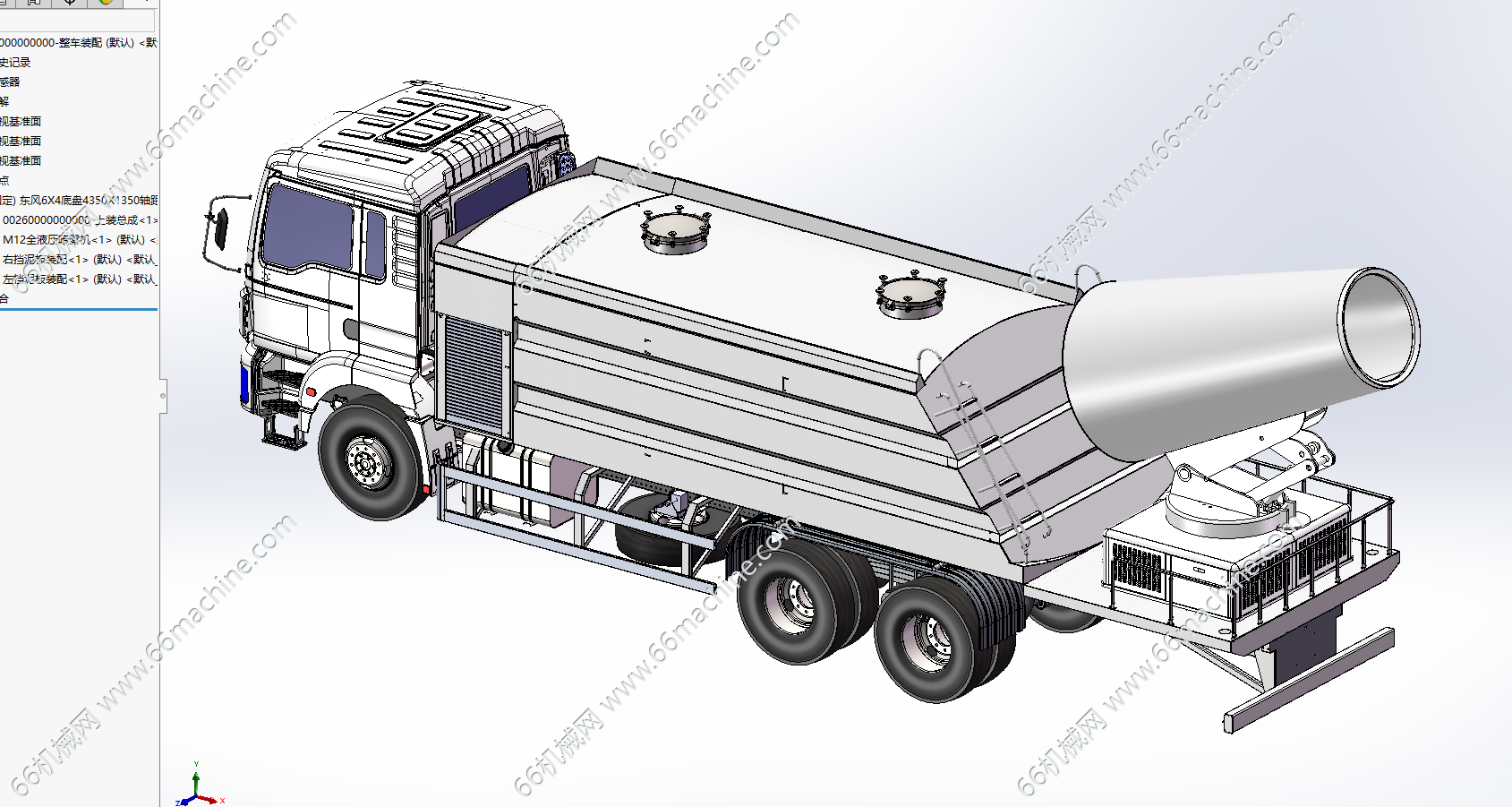 某企业25吨雾炮车（抑尘车）3D+工程图