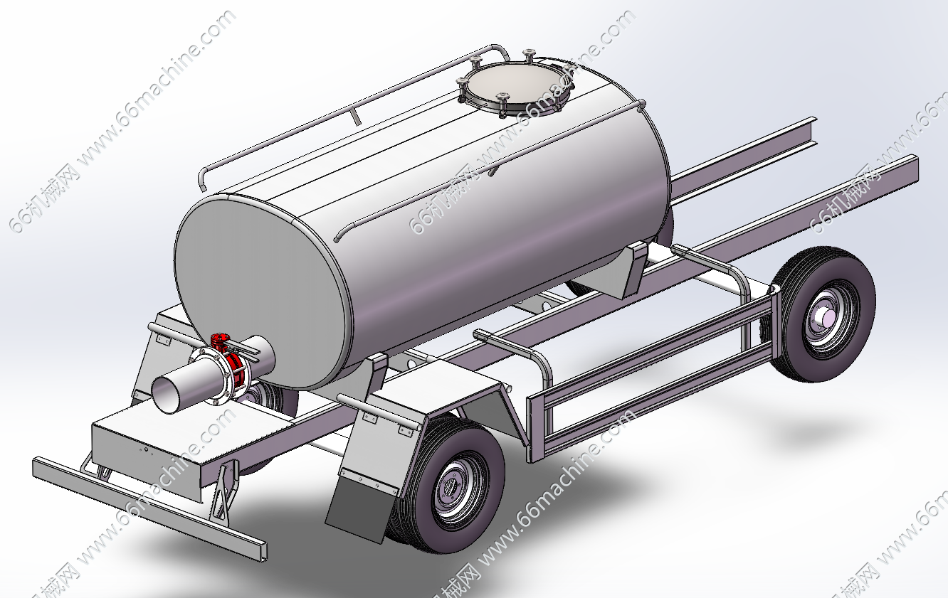 某企业吸污车（吸粪车）3D+工程图